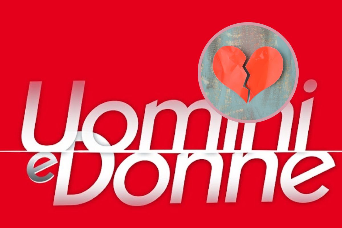 Logo di Uomini e Donne e un cuore spezzato