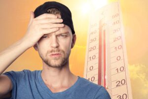uom che sente caldo