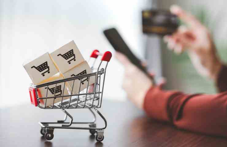 modello carrellino spesa, acquisto online