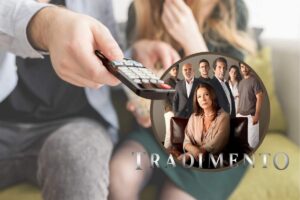 telecomando in mano e cast tradimento
