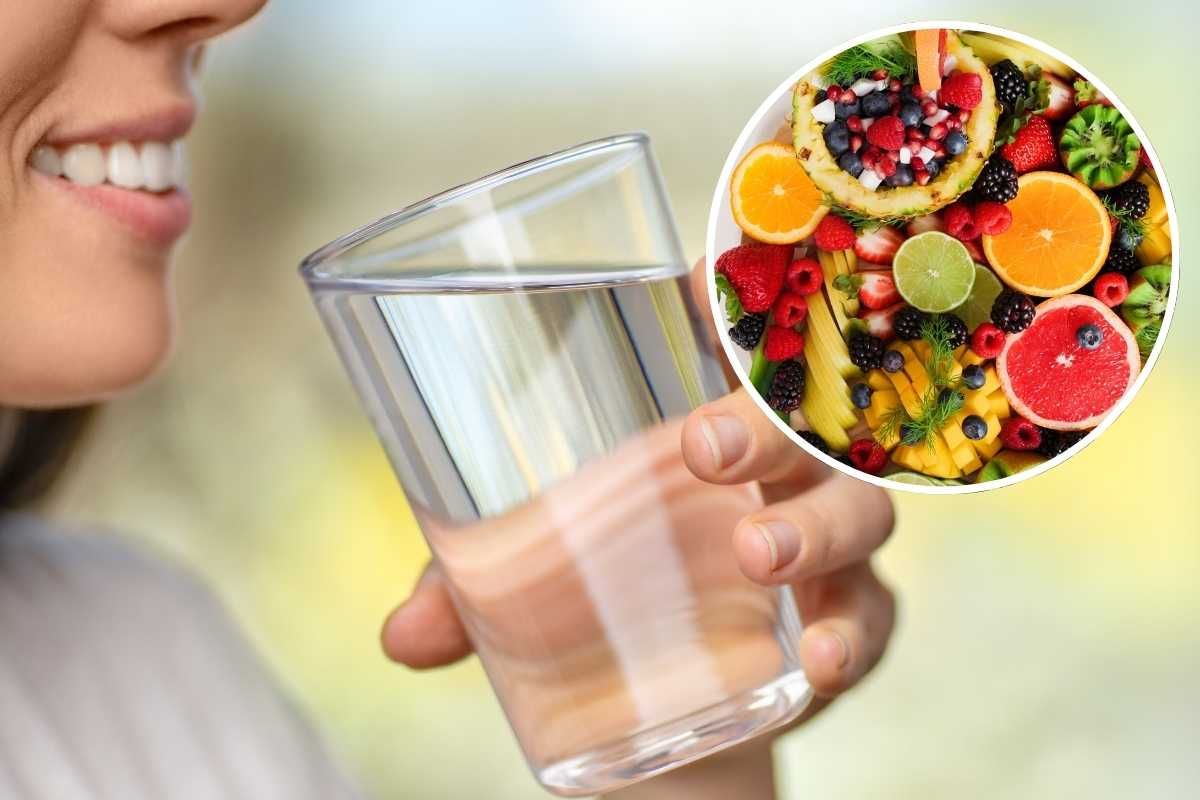 Bicchiere d'acqua, frutta