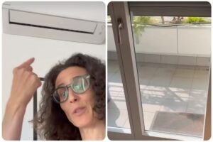 condizionatore e finestre dal balcone