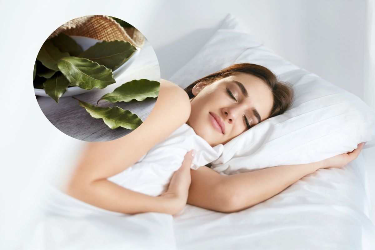 donna dorme e alloro nel cerchietto