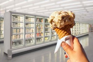 frigo supermercato e gelato