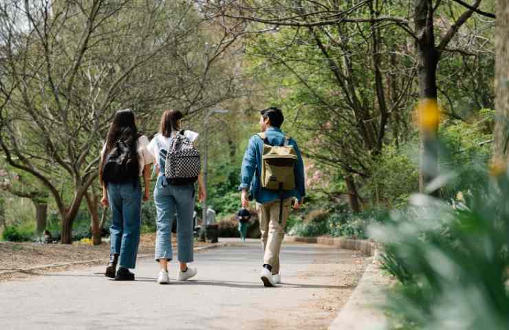 persone passeggiano in un parco