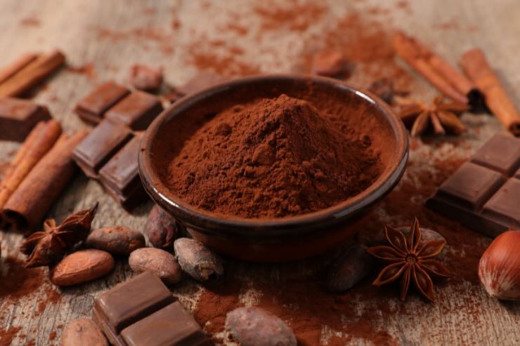 cacao in polvere e cioccolato