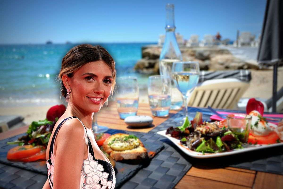 serena rossi e pranzo in spiaggia
